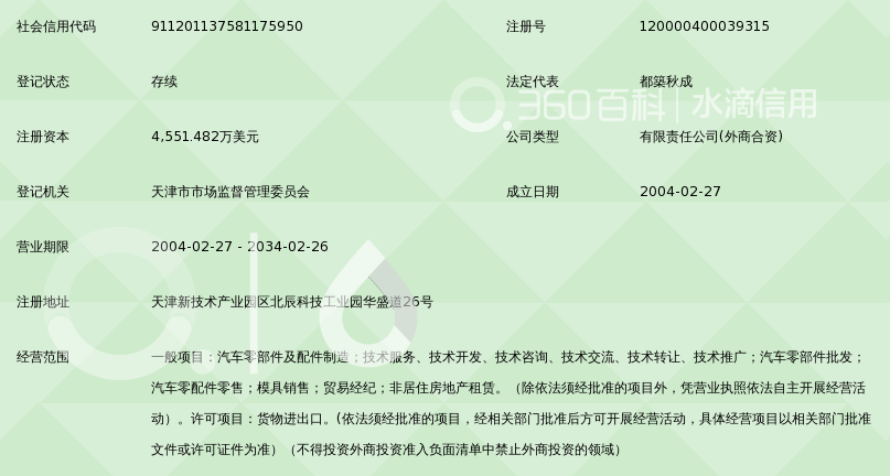 爱德克斯(天津)汽车零部件